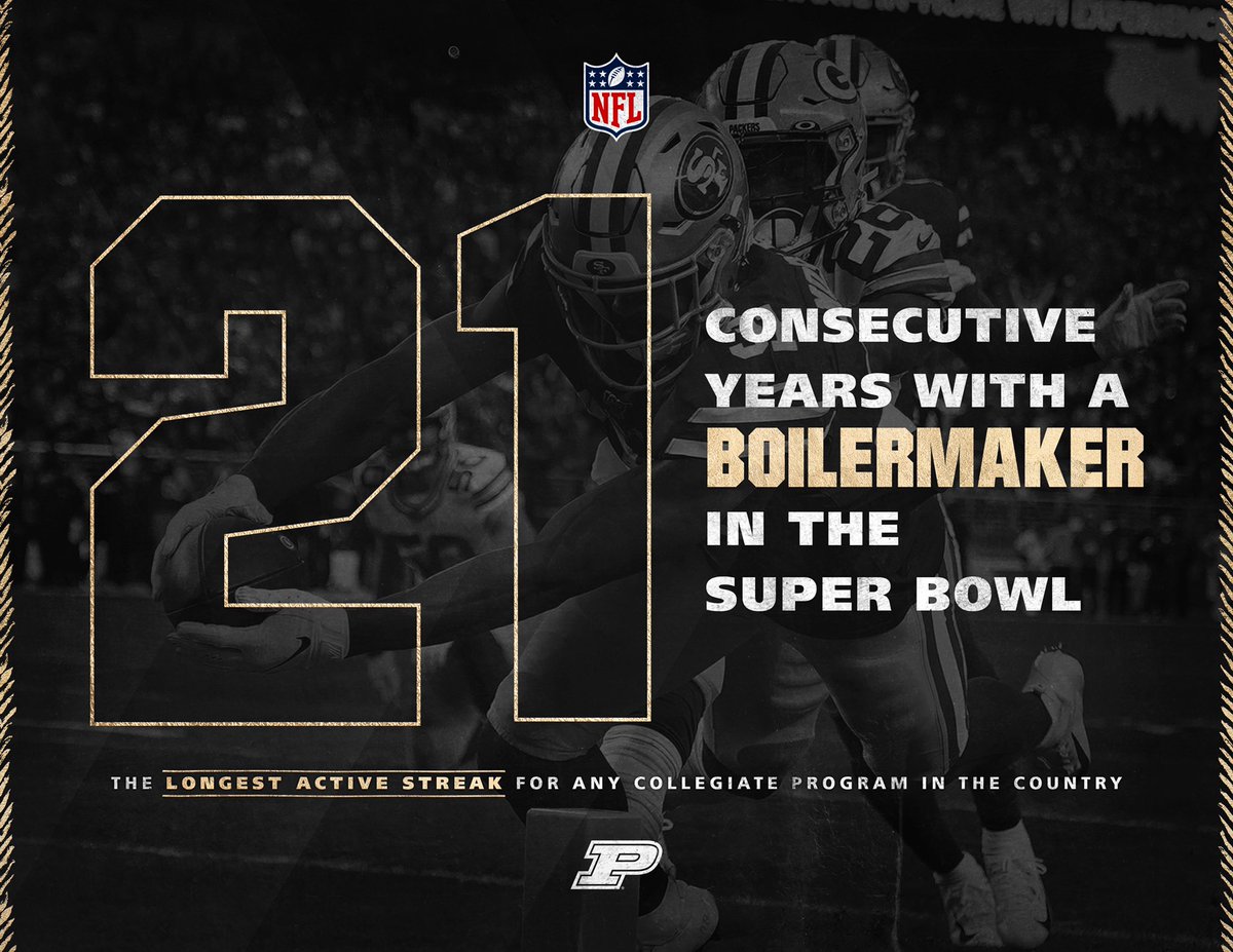BoilerFootball's tweet photo. #Boilermakers are primed for the @NFL’s biggest stage. 💯

Full list of 🚂’s in the 
Super Bowl 👉 https://t.co/yd9JzvuJ4B

#BoilerUp x #ProBoilers https://t.co/Qn7tfibXd1