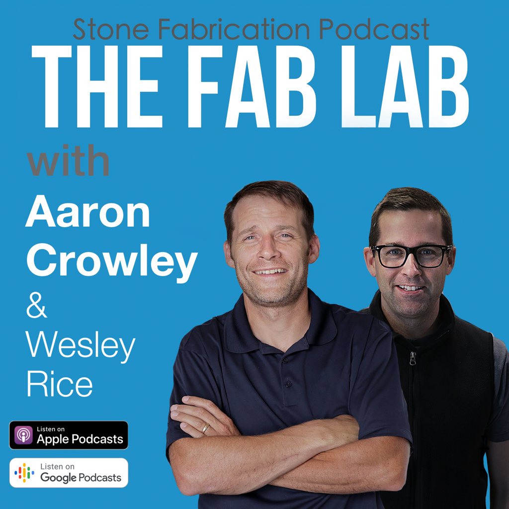 StoneFabFriend's tweet image. Aaron Crowley and co-host @wesleyrice32 focus on the “Business Side” of your stone shop.  Leadership, finances, scheduling, hiring, and sales are just a few topics they cover. Interviews with industry insiders as well as outsiders to give you information you need to grow.