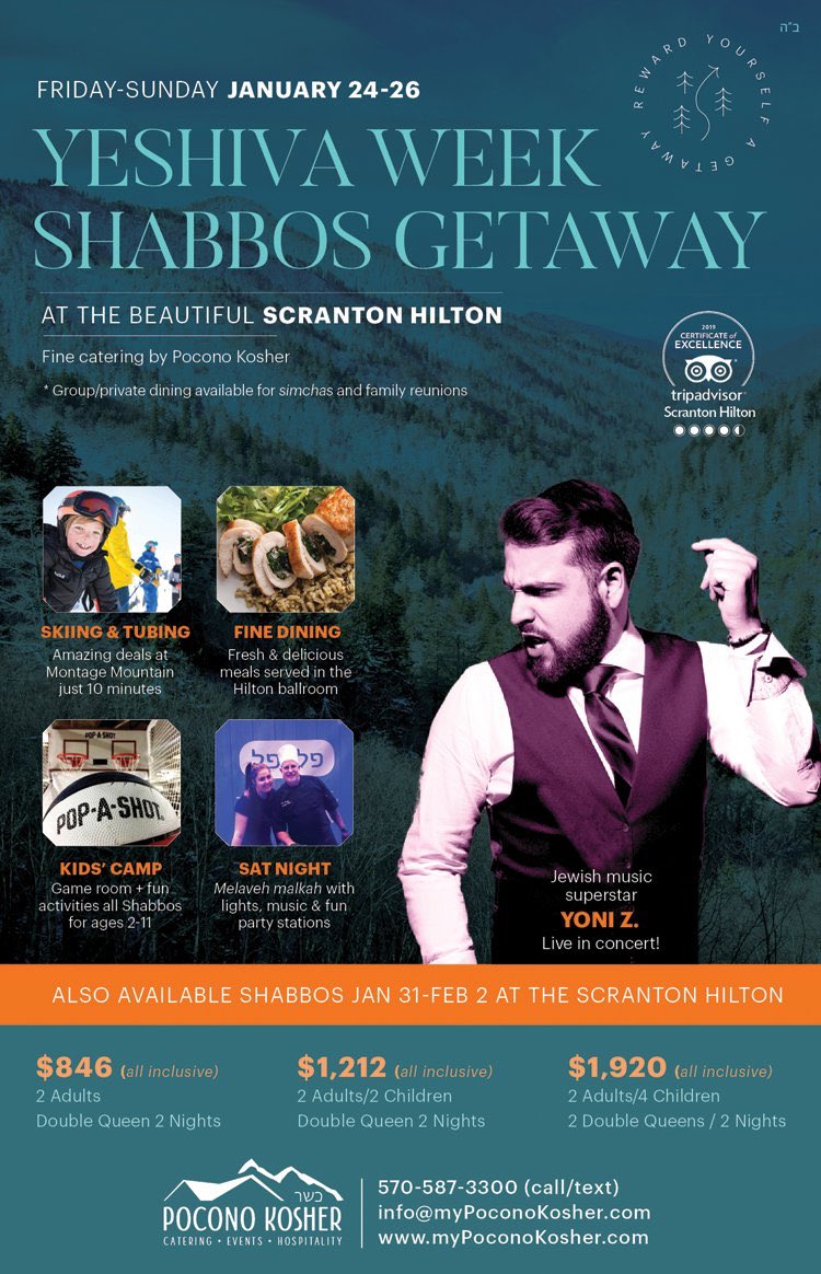 itsyoniz's tweet photo. See you this weekend Bezras Hashem! @PoconoKosher ⛷🌲🎿 #yeshivaweek https://t.co/bHh3dih88E