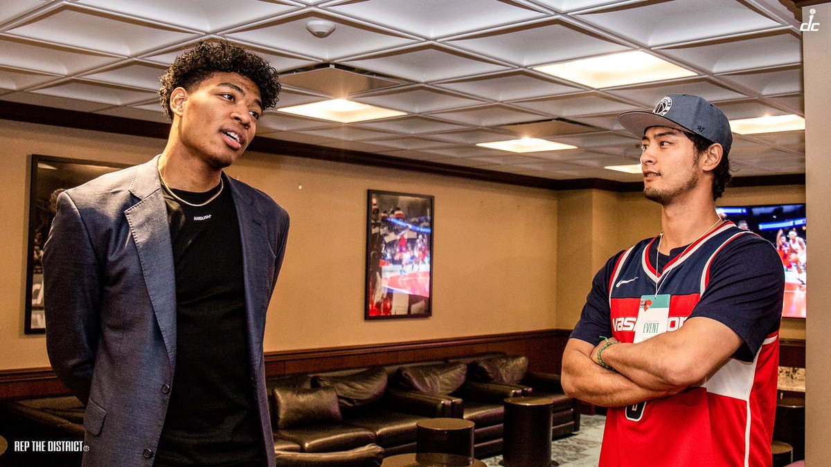 WashWizards's tweet photo. Rui Hachimura (@rui_8mura) and Yu Darvish (@faridyu) after today’s game!  🇯🇵🏀⚾️ https://t.co/0d1a9zhAbM