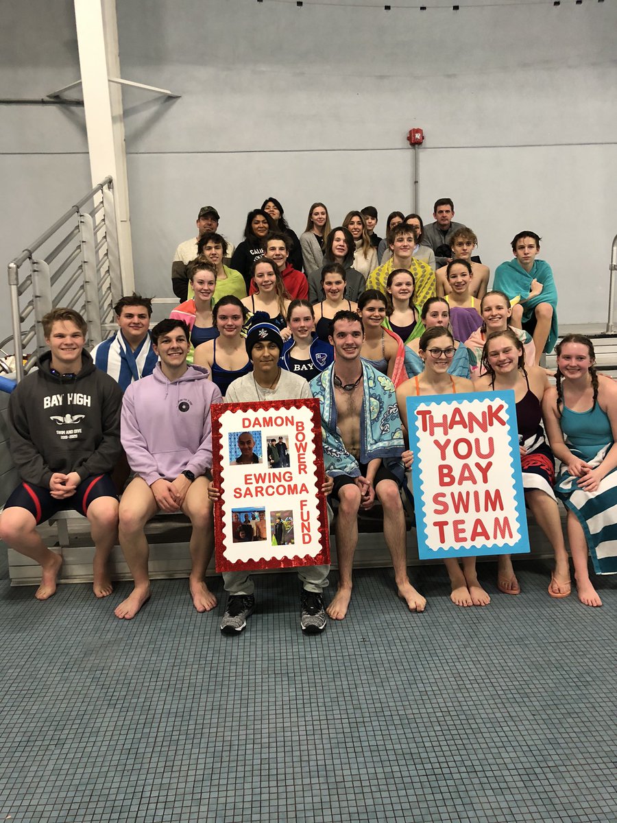 SwimmingBay's tweet photo. Damon Bowers swim-a-thon- we’re standing with you! Kids swam laps and are raising money to help out- look for a swimmer to donate or donate https://t.co/aPq3Gi0lai      #baystrong #onerocketnation https://t.co/Bo75Bz5HIt
