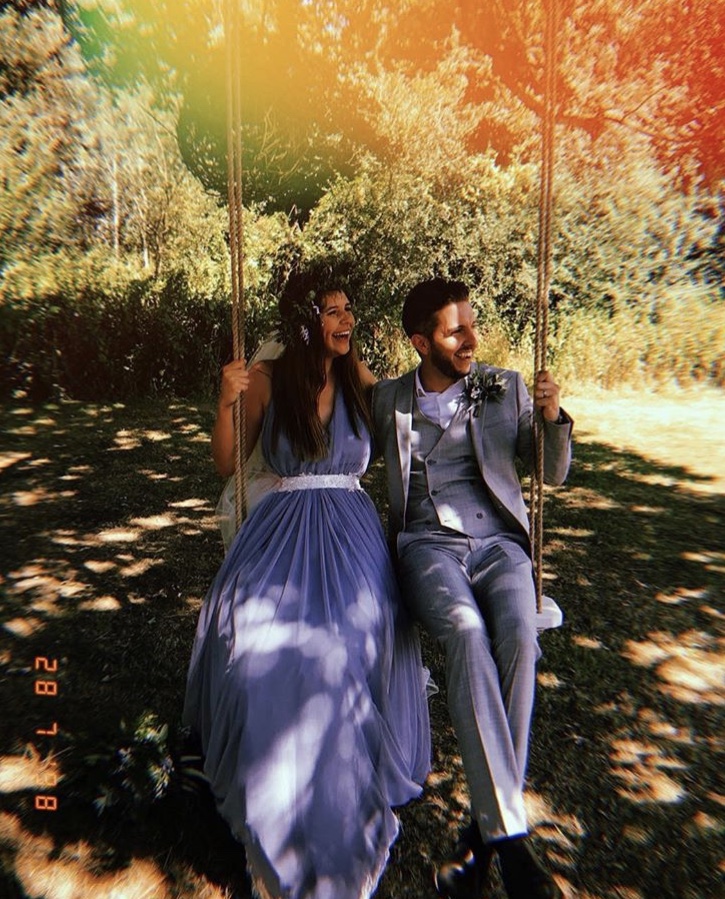 This shot of pure happiness is our take on #bluemonday
Tom and Ellie beautifully captured by <a href="/jess_l_s/">Jess Soper</a> 
Teybrook Orchard &amp; Chalkney Water Meadows are available for your special day. 
#browningbros #festivalwedding #essexwedding #essexweddingvenue #bohowedding #weddingdaygoals