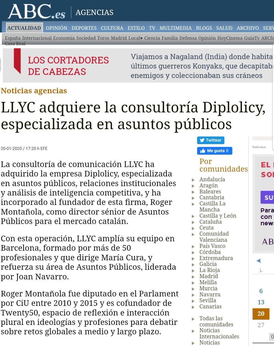 diplolicy's tweet photo. Acaba un día de anuncio importante para Diplolicy, el de nuestra integración al equipo de @LlorenteyCuenca. Agradecidos a las decenas de medios de comunicación digitales que han informado del acuerdo.

 #PublicAffairs #WeAreLLYC #LLYCBarcelona #AsuntosPúblicosLLYC https://t.co/BNH0AboVyD
