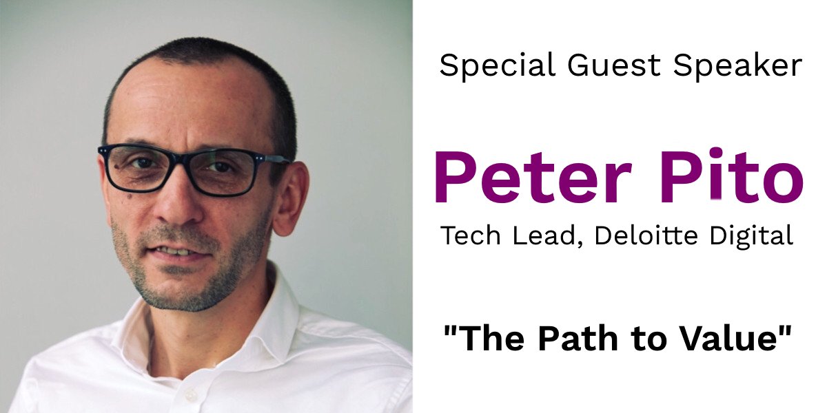 video_first_io's tweet photo. Delighted to introduce guest speaker Peter Pito @theppito at the official launch of Video First! Peter is an experienced tech leader at Deloitte Digital &amp; his talk is titled "The Path to Value".  Join us Fri 31st Jan - doors open 8:15 / breakfast provided! https://t.co/f96sza5BHh https://t.co/2VEwk03ekJ