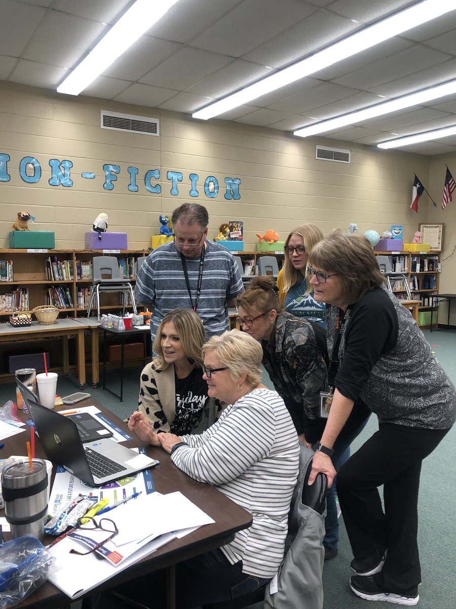 These dedicated Springtown ISD librarians spent the day looking at ways to be instructional partners on their campus. #esc11librarians