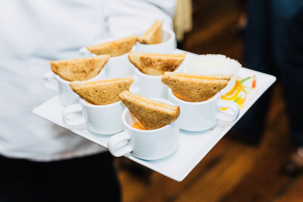 Grilled cheese and tomato bisque is the perfect comfort food for this chilly Atlanta evening!