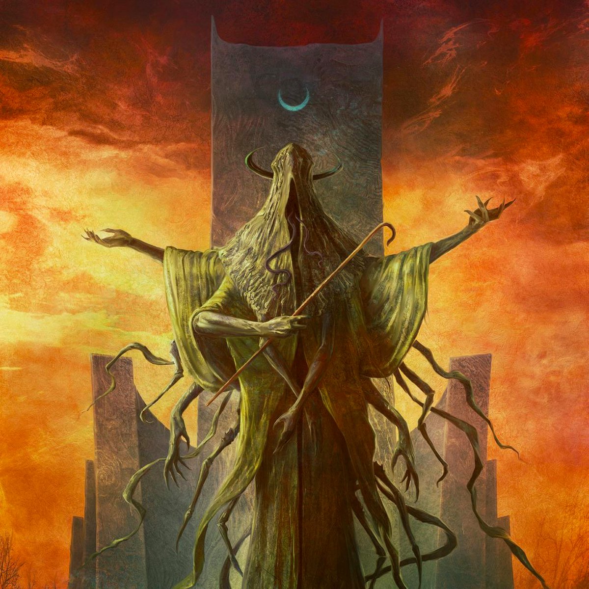 SumPunkWhoCares's tweet photo. #HorrorHaiku:#YellowMythosCycle:
Title:#DrapedInYellow:8/19/19:
Haita's Shepherd god
Chambers' Unspeakable King
#Cthulhu's brother
Basis:Theme set down by #AmbroseBierce followed by #RWChambers & #Hastur, member of #HPLovecraft's #CthulhuMythos bestiary. https://t.co/QVn7Q0KupF