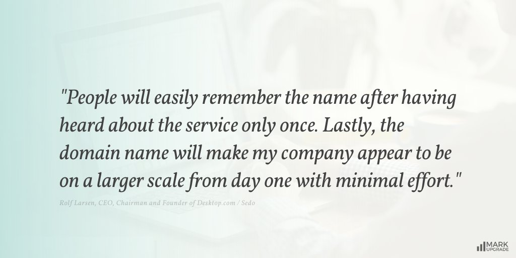 MarkUpgrade (@markupgrade) on Twitter photo .<a href="/RolfLarsen/">Rolf Larsen</a> acquired the #domain name Desktop(.com) for his new venture. Can people remember your #DomainName just by hearing it once? How much time and effort do you put into boosting your brand’s credibility?
#MarkUpgrade #Branding #Domains #Naming #Startup .<a href="/RolfLarsen/">Rolf Larsen</a> acquired the #domain name Desktop(.com) for his new venture. Can people remember your #DomainName just by hearing it once? How much time and effort do you put into boosting your brand’s credibility?
#MarkUpgrade #Branding #Domains #Naming #Startup