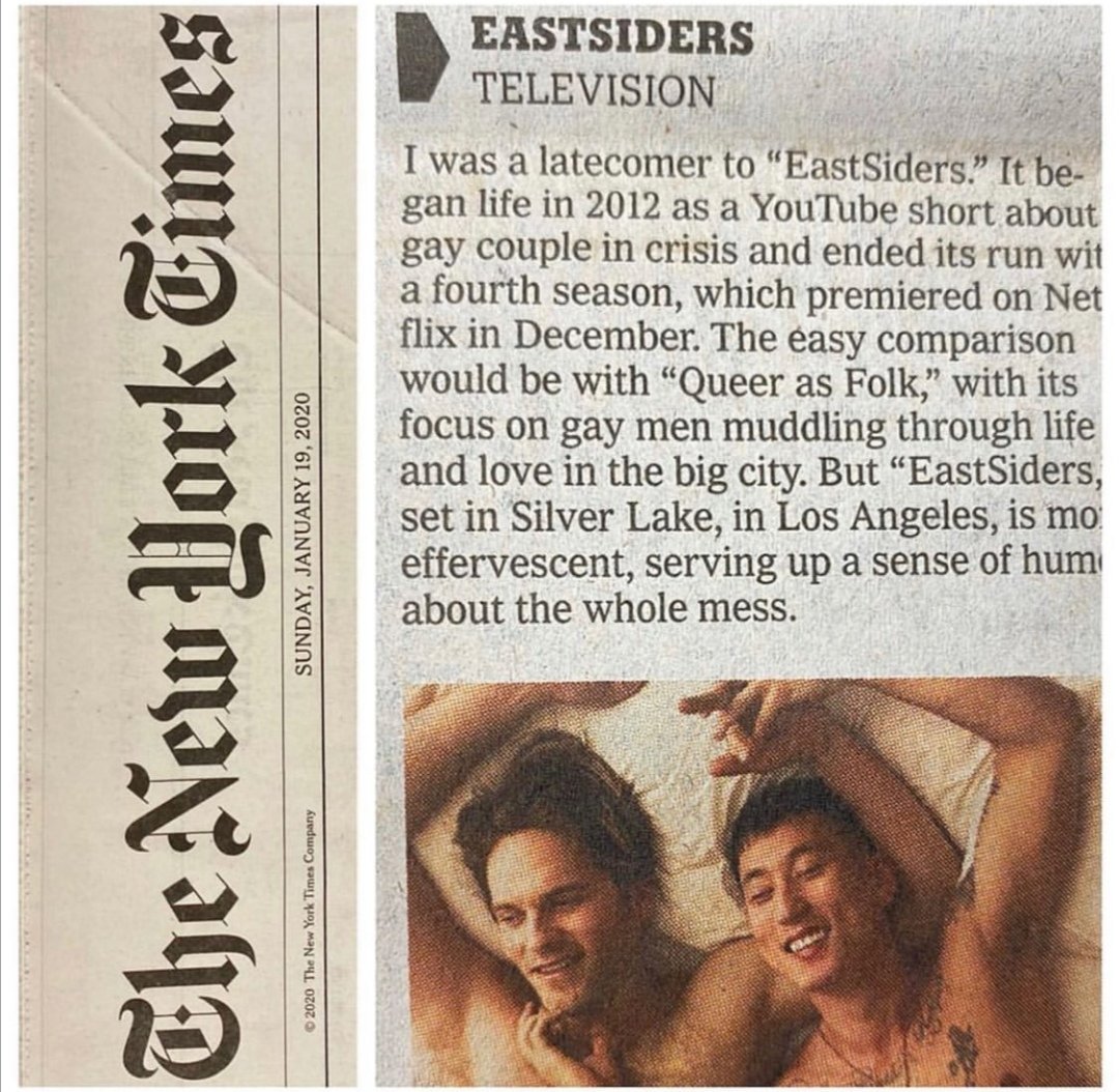 VannaiolaGabry's tweet photo. Double #mcm today w/ @van_hansis & @kitwilliamson aka Thom & Cal on @EastSidersTV that got a mention on the @nytimes yesterday.
All 4 seasons now on @netflix!
(Ph.Credits @JonoMadison)
#EastSiders #VanHansis #KitWilliamson #webseries #lgbt #NewYorkTimes #Netflix #NetflixItalia https://t.co/uesNnvT8uc