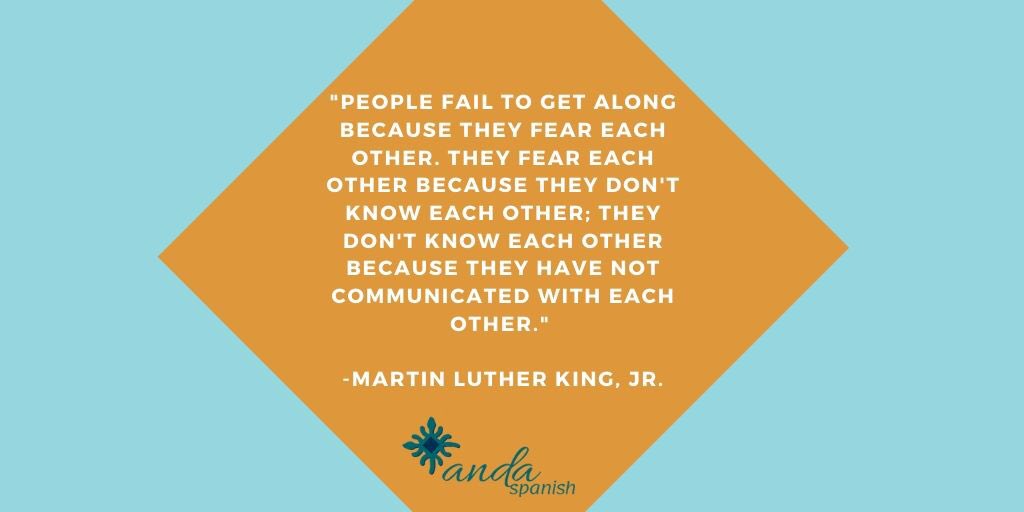Anda is proud to do our part in helping people connect through communication🌎 #andaspanish #spanishforeveryone #indyspanish #spanishforkids #indywithkids #instaspanish #instateacher #crossculturaleducation #spanishclassesforadults #indianapolis #MLK2020