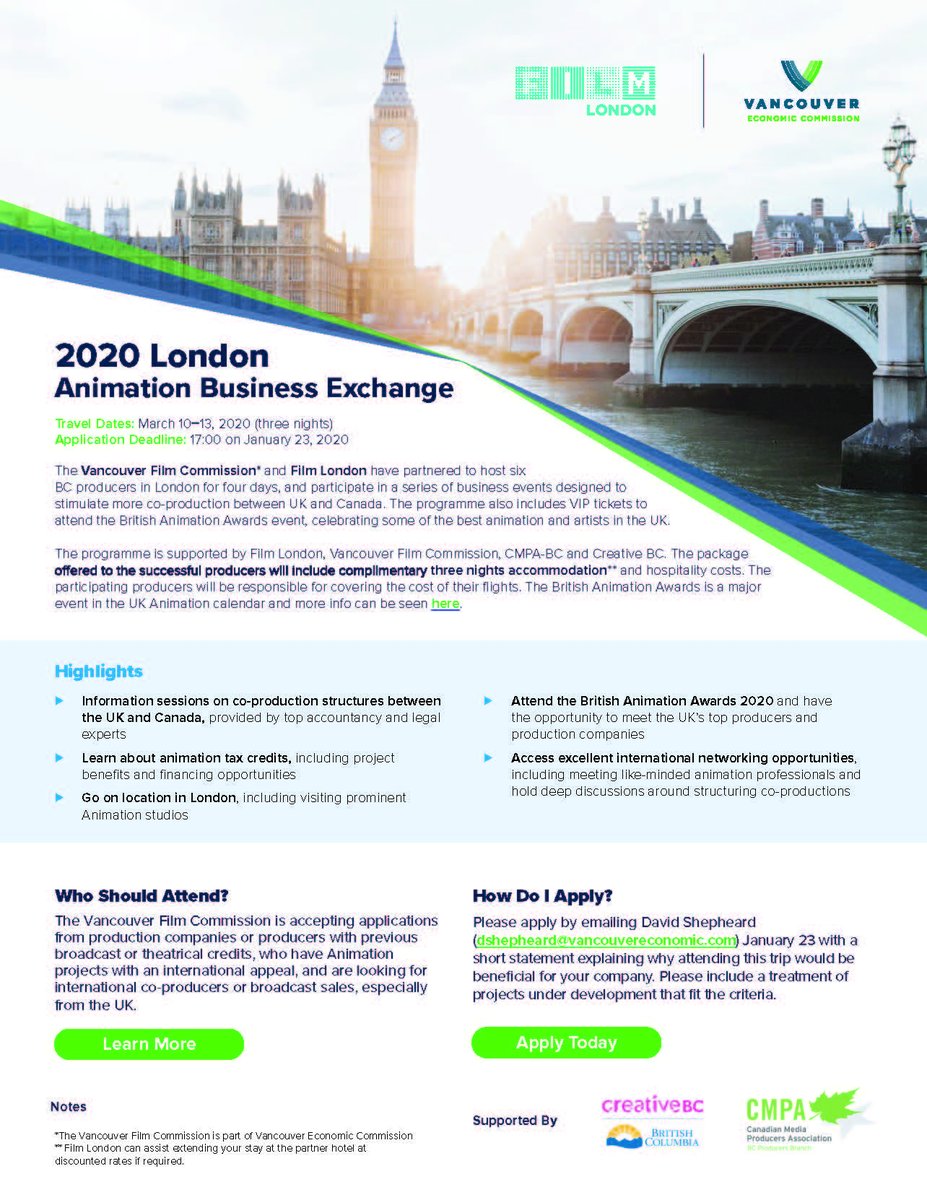 ICYMI - Join us in London for the Animation Business Exchange. Deadline for applications is Wed 23 Jan!