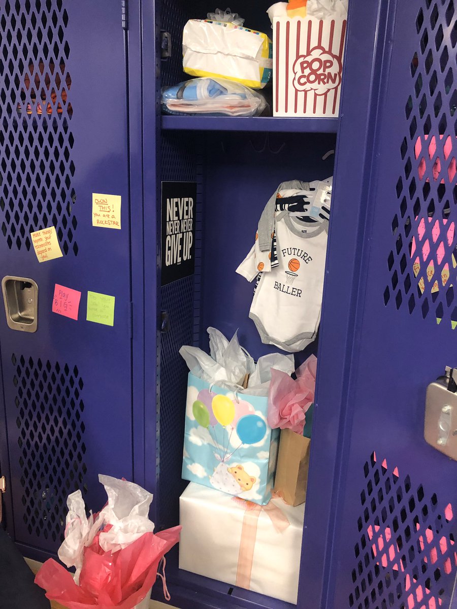 RCEMiddle's tweet photo. Our #LadyPanthers💜 had a great time throwing a surprise baby shower for Coach Baker! #teamRCE🐾 #RCEhoops🏀 https://t.co/n0d6ABxYdy