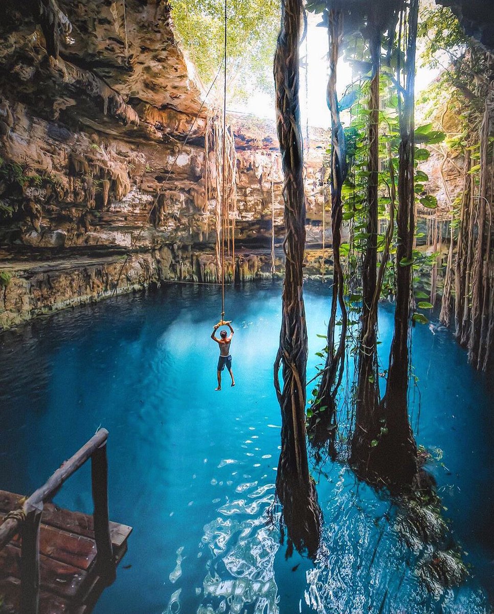 earth's tweet photo. Cenote adventures in Yucatán. https://t.co/ftfHKttf5B