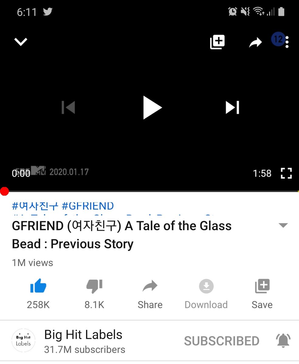 Sowonksj's tweet photo. The power of bighit labels. 
I mean.......... Fever was upload 7 month ago and just 443k views and......tale of the glass bead just 1 night and 1M Views. Wow https://t.co/H8VRfUze5Y