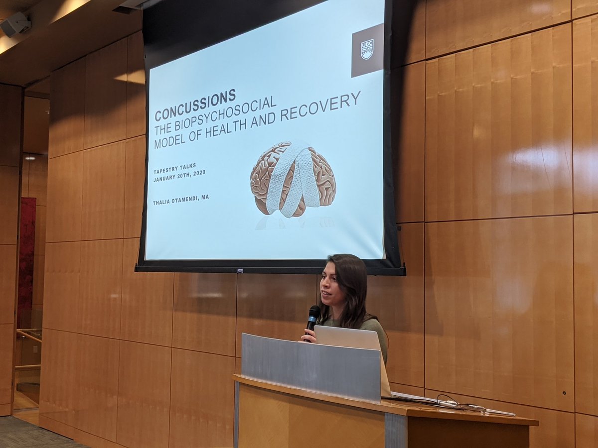 Gordon Tao (@rehabtao) on Twitter photo Our very own Thalia Otamendi doing a great job presenting at Tapestry Talks on her MSc work in concussion recovery! <a href="/totamend/">Thalia Otamendi</a> <a href="/RSECinfo/">Rehabilitation Science Student Executive Committee</a> Our very own Thalia Otamendi doing a great job presenting at Tapestry Talks on her MSc work in concussion recovery! <a href="/totamend/">Thalia Otamendi</a> <a href="/RSECinfo/">Rehabilitation Science Student Executive Committee</a>