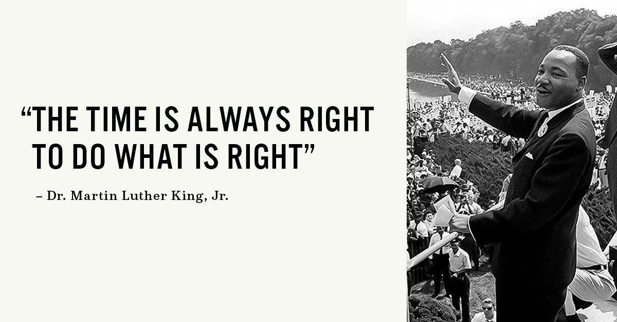 “The time is always right to do what is right.” ❤️ Happy #MLKDay