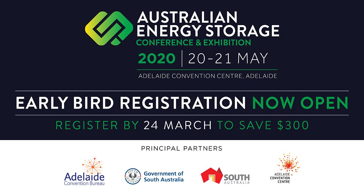 𝗘𝗮𝗿𝗹𝘆 𝗕𝗶𝗿𝗱 𝗥𝗲𝗴𝗶𝘀𝘁𝗿𝗮𝘁𝗶𝗼𝗻𝘀 𝗡𝗼𝘄 𝗢𝗽𝗲𝗻! With the program theme #PoweringChange #AES2020  will continue to discuss the most topical storage projects and innovations from around the world. Find out more  buff.ly/2HMiDEA #energystorageAU