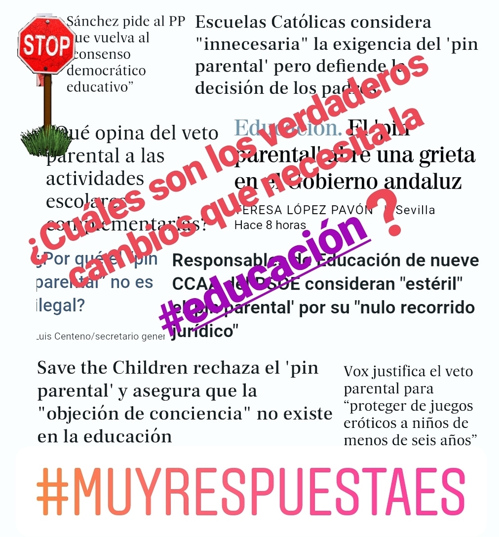 De momento, los medios de comunicación y la política de este país tiene claro las preferencias d #cambioeducativo, pero desde <a href="/miranosyunete/">Míranos y Únete</a> queremos preguntarte a ti personalmente.

¿Cuáles son los verdaderos cambios que necesita la #educación?

#myurespuestaes ... ¿Te animas?