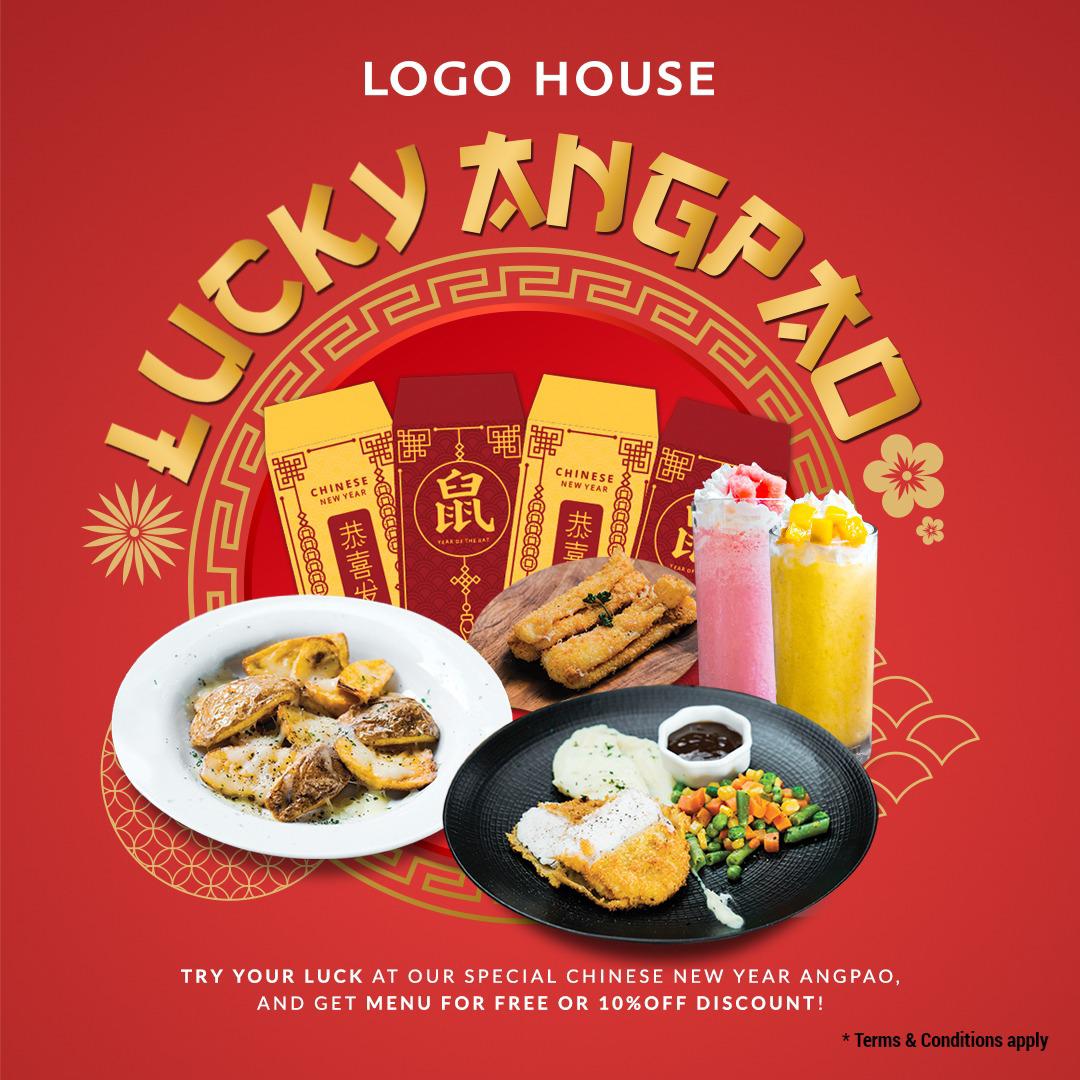 Logo House Lucky Angpao!❤️ min. transaksi Rp 200.000 (berlaku kelipatan) kalian bisa dapet free makan/minum/disc loh 😍 ambil Angpao yang kalian pilih dan nikmatin hadiahnya deh. Berlaku sampai tanggal 31 Januari 2020 yuuuk jangan sampai ketinggalan yah✨

#LogoHouse