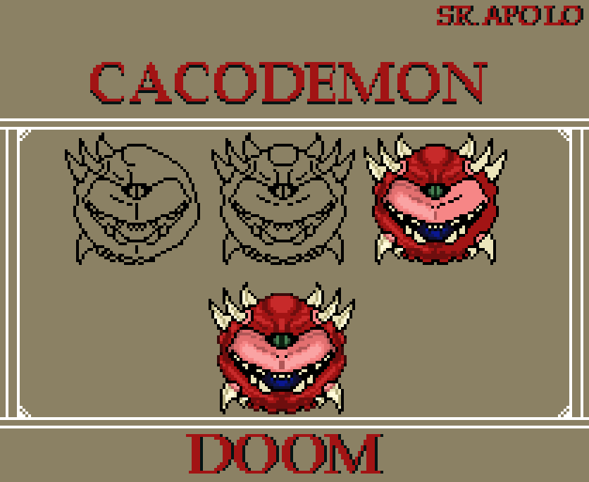 SrApolo0's tweet photo. CacoDemon - DOOM - BY Ramiro Bini "SR . APOLO"
Pixel ART ---
FOLLOW ME . Thanks
#pixelart #pixelade #pixelartist #pixel #DoomEternal #DOOM #arte #artist #art #indiegame #indiedev #indiegames #games https://t.co/9jjYrP60CR