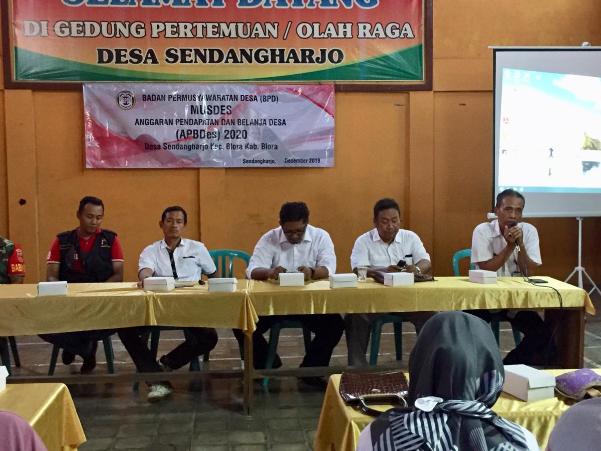 MUSDES APBDes Tahun Anggaran 2020 di Desa Sendangharjo bertempat dI BALAIDESA Sendangharjo tahun 2020 #kecamatanbloraHuraUmum2020