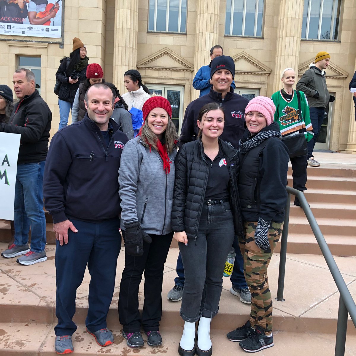 SLCFDCommunity's tweet photo. A service project, NAACP luncheon, and student-led marches and rallies. We couldn’t think of a better way to honor and come together on this #MLKDay. Grateful to be a part of a diverse and inclusive SLC community. #slcfire #utahscapitalcityfire https://t.co/8rfDnSG8dq
