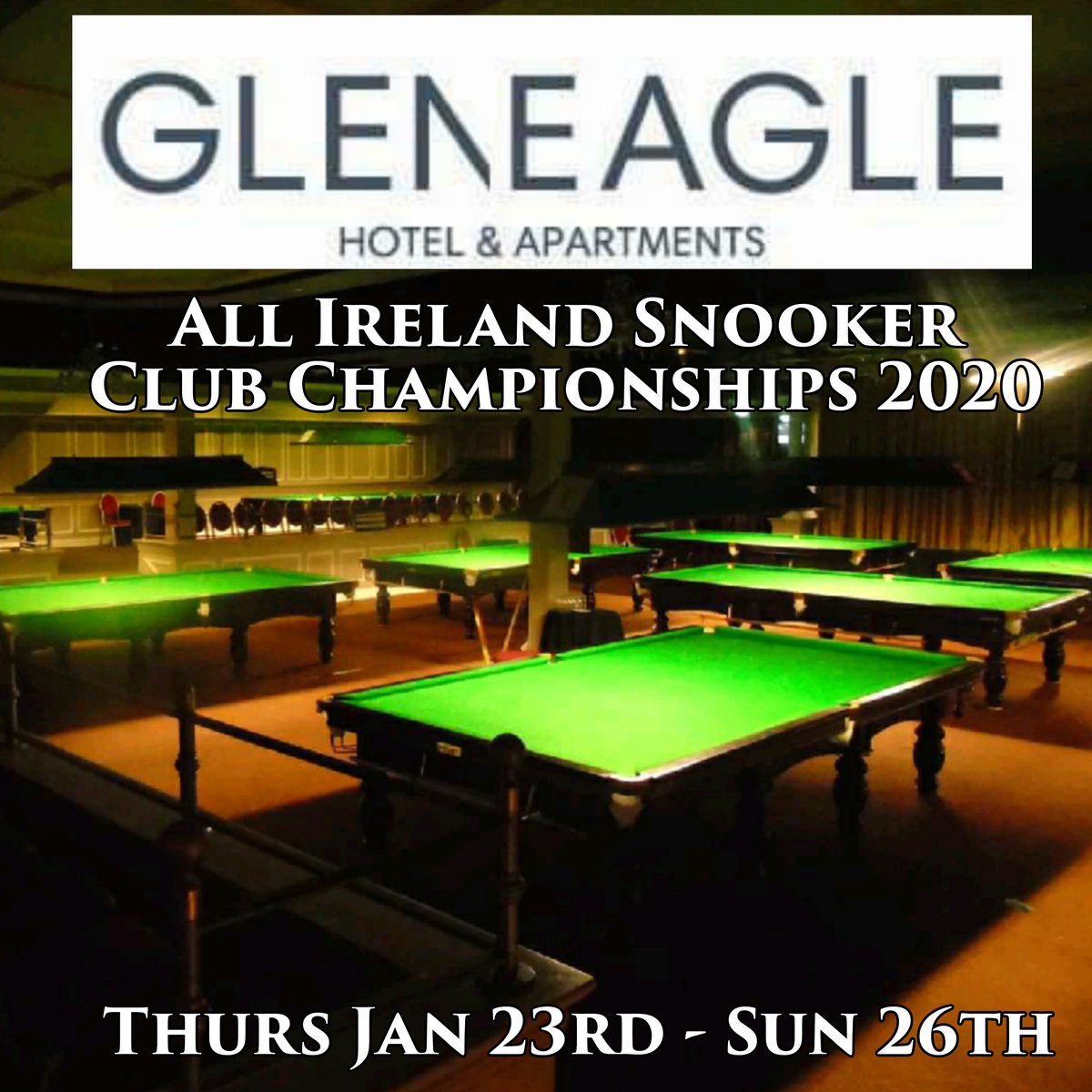 CrucibleCork's tweet photo. All Ireland Snooker Club Championships Fixtures

@GleneagleHotel

#Cork #Ireland #Killarney2020 #AllIrelandClub2020 #Snooker @GreatIslMedia @pjcoach147 https://t.co/ctUojaF70Z