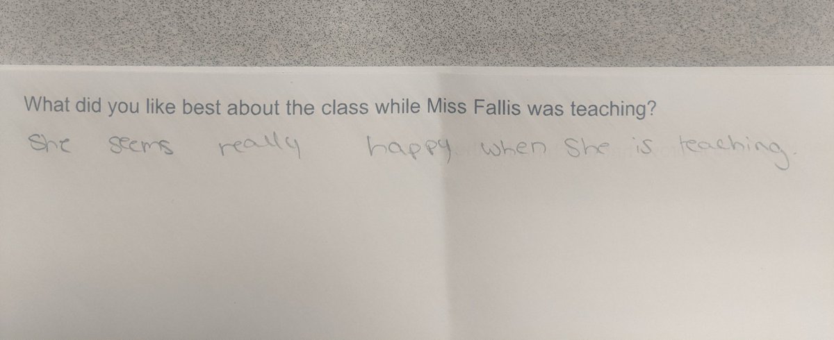 SuperStuRDPSD's tweet photo. Today was pretty hectic for me (which is why I didn't have much time to tweet during school hours)... but even on the crazy days I absolutely love my job. A student evaluation from today sums it up pretty well! Thanks for the great day as SuperStu 😊 @HHHSrdpsd #RDPSD #RedDeer https://t.co/aP2cnxHAAr