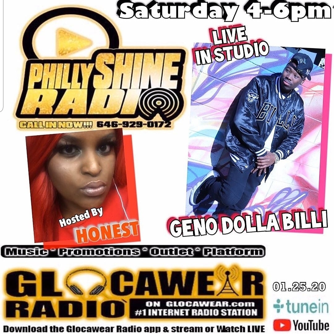 Catch me live in Philly on 1/25/20 on Philly Shine Radio 📻 hosted by @honestphire 

#Philly #HipHop #GenoDollaBilli #MurphyIVProductions #TheWrdGun #BilliUniversecity #WhoIsGenoBilli