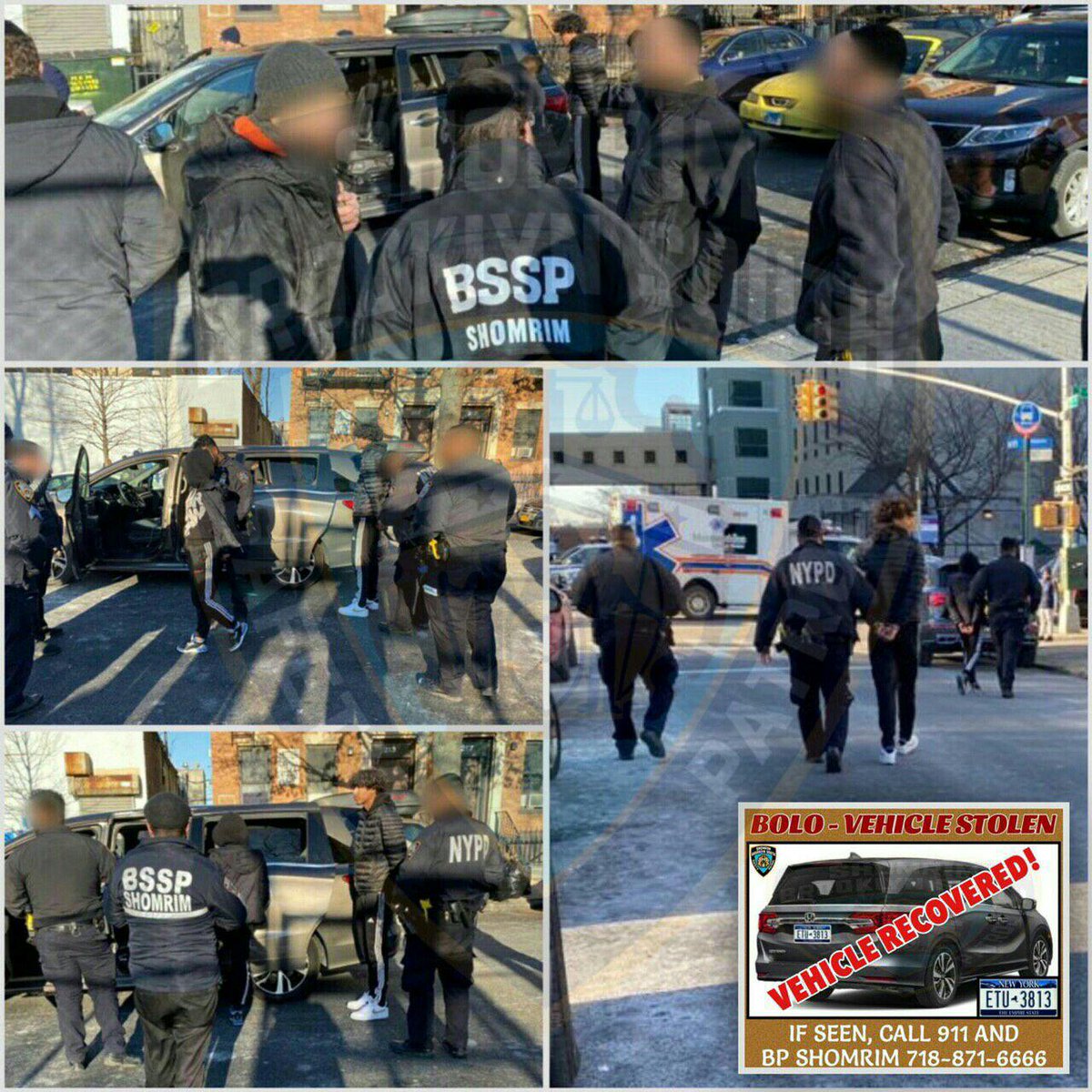 BPShomrim's tweet photo. An alert resident called our hotline after he #Spotted this stolen vehicle driving on 9th Avenue. Solid work by our volunteers #KeepingAnEye on the vehicle until @NYPD72Pct officers arrived. Job final: 4 subjects arrested and vehicle recovered 👏 #HereForYou #ItsWhatWeDo https://t.co/0d6sKhFc7F