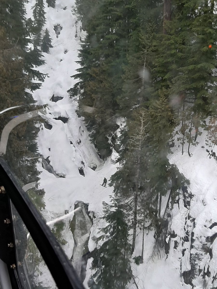 NSR completed a long line extraction of a lost snowboarded off of Grouse Mountain this afternoon.