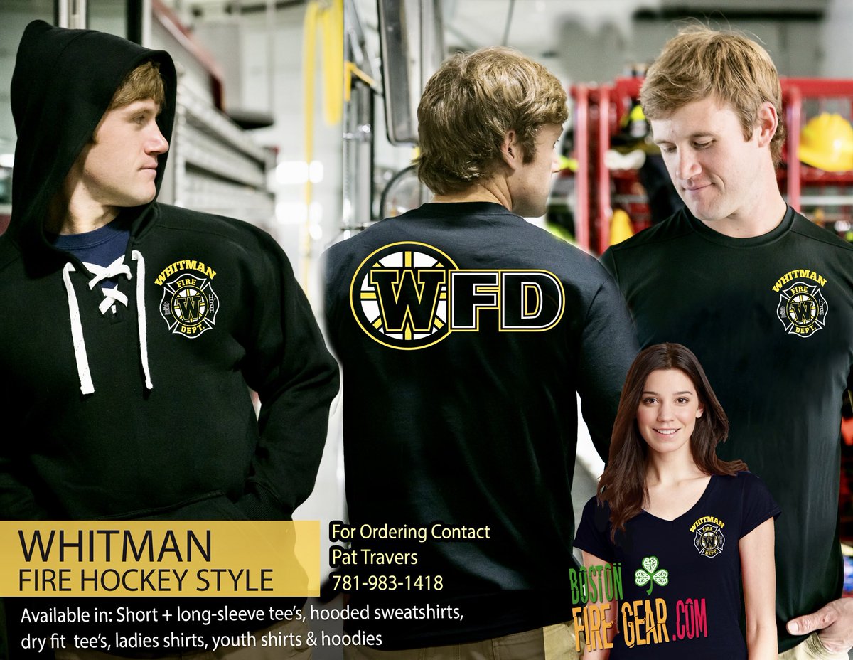 Taking orders for <a href="/WhitmanFire1769/">Whitman Firefighters</a> hockey themed sweatshirts, t-shirts, long sleeves, etc. made by <a href="/BostonFireGear/">Boston Fire Gear</a>. DM me for more info.