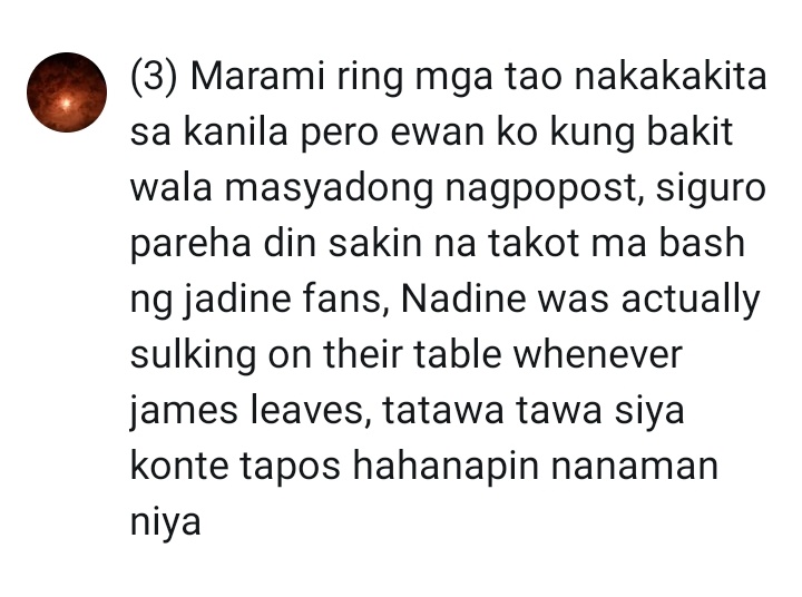 mstrjwonwoo's tweet photo. This is what we saw, the last part i don't know how true nag tanong lang ako sa mga sources. #Nadine #James #Issa #JaDine https://t.co/jcvFT03TKI
