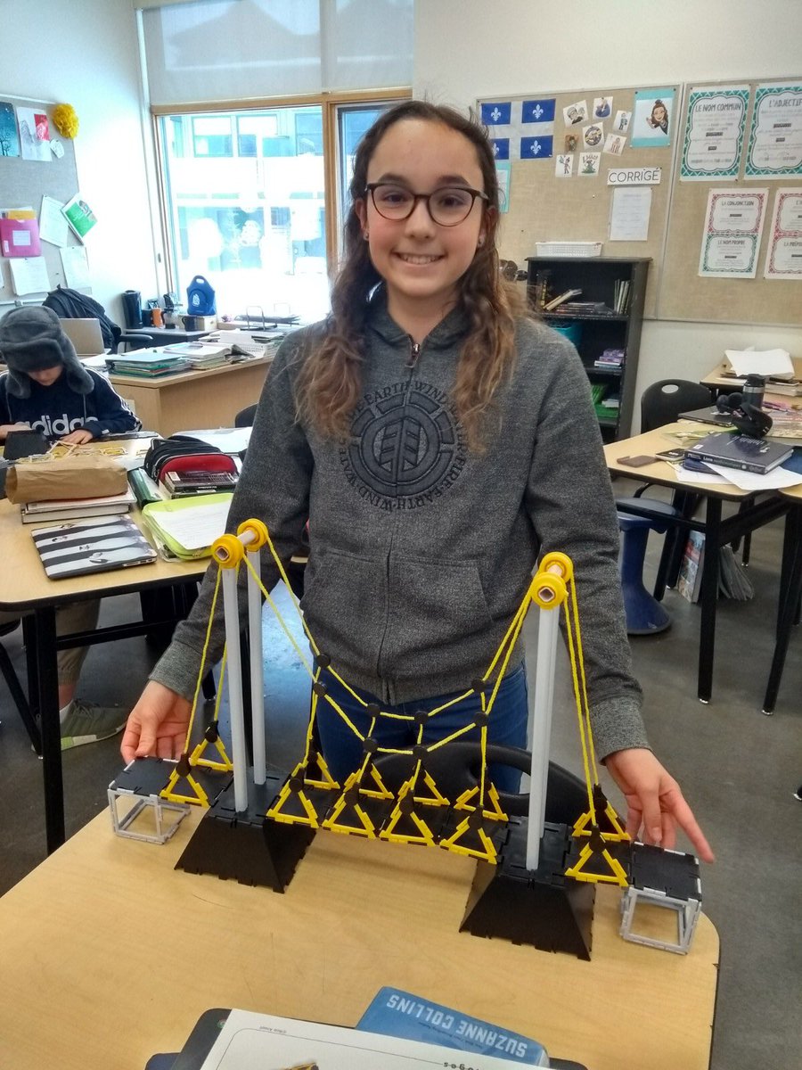 Lawrence_Grassi's tweet photo. Grade 8s worked hard on building their bridges last week! https://t.co/dPBity8bny