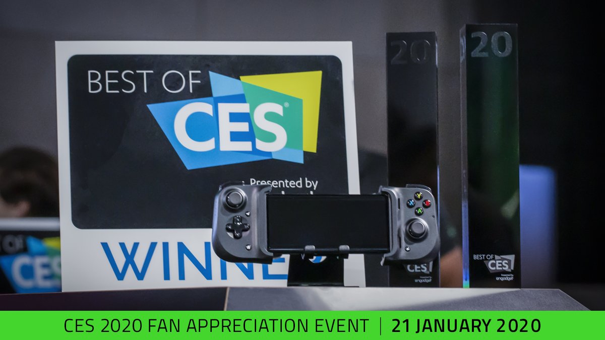 Razer's tweet photo. Our celebratory CES 2020 Appreciation event is now on – if you’ve collected your code, head over to https://t.co/8qx9FwBMRp and get in on this 24-hour-only 50% off deal. Thanks again for your support – GL HF! https://t.co/tcgxtDNNPW