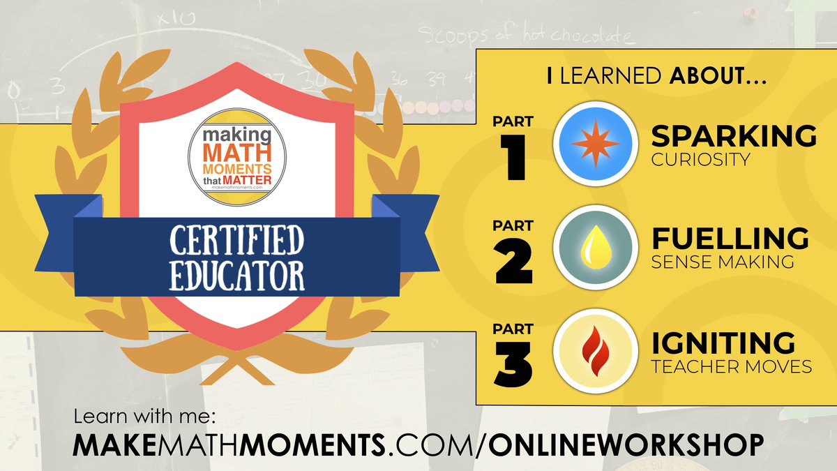 Riann Warman (@mrswarmanplv) on Twitter photo It's Official! I'm a <a href="/MakeMathMoments/">Make Math Moments</a> Certified Educator!
Now I'm Sparking Curiosity, Fuelling Sense Making, and Igniting My Teacher Moves like never before!
#MTBoS #iteachmath #MMMWorkshop It's Official! I'm a <a href="/MakeMathMoments/">Make Math Moments</a> Certified Educator!
Now I'm Sparking Curiosity, Fuelling Sense Making, and Igniting My Teacher Moves like never before!
#MTBoS #iteachmath #MMMWorkshop