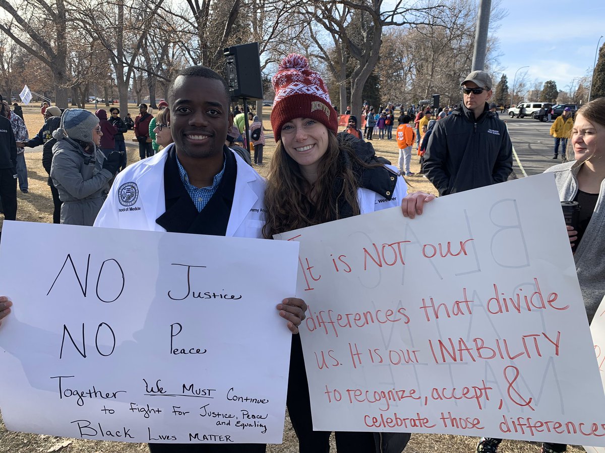 .@CUSOMODI Today we celebrated Dr. King’s Dream by marching in solidarity for Justice and Equity!
#wc4bl students,UCDenver BA-BS/MD pipeline students and staff, and CUSOM faculty supported the Denver Marade.
#realizingthedream.