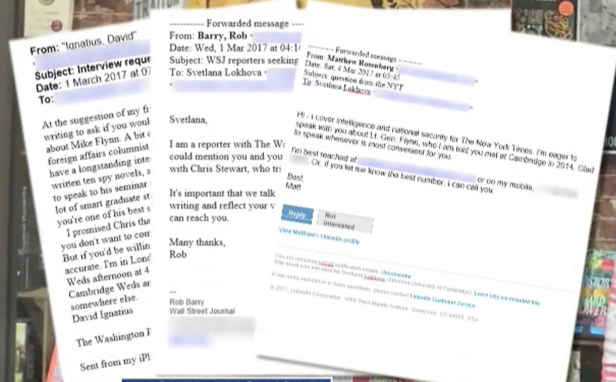 Halper told the Wall Street Journal that Gen Flynn and I had an affair. On February 28, 2017, two WSJ “journalists” emailed me asking about my “relationship with Flynn”. I did not reply. I was ill and dealing with a newborn. /108