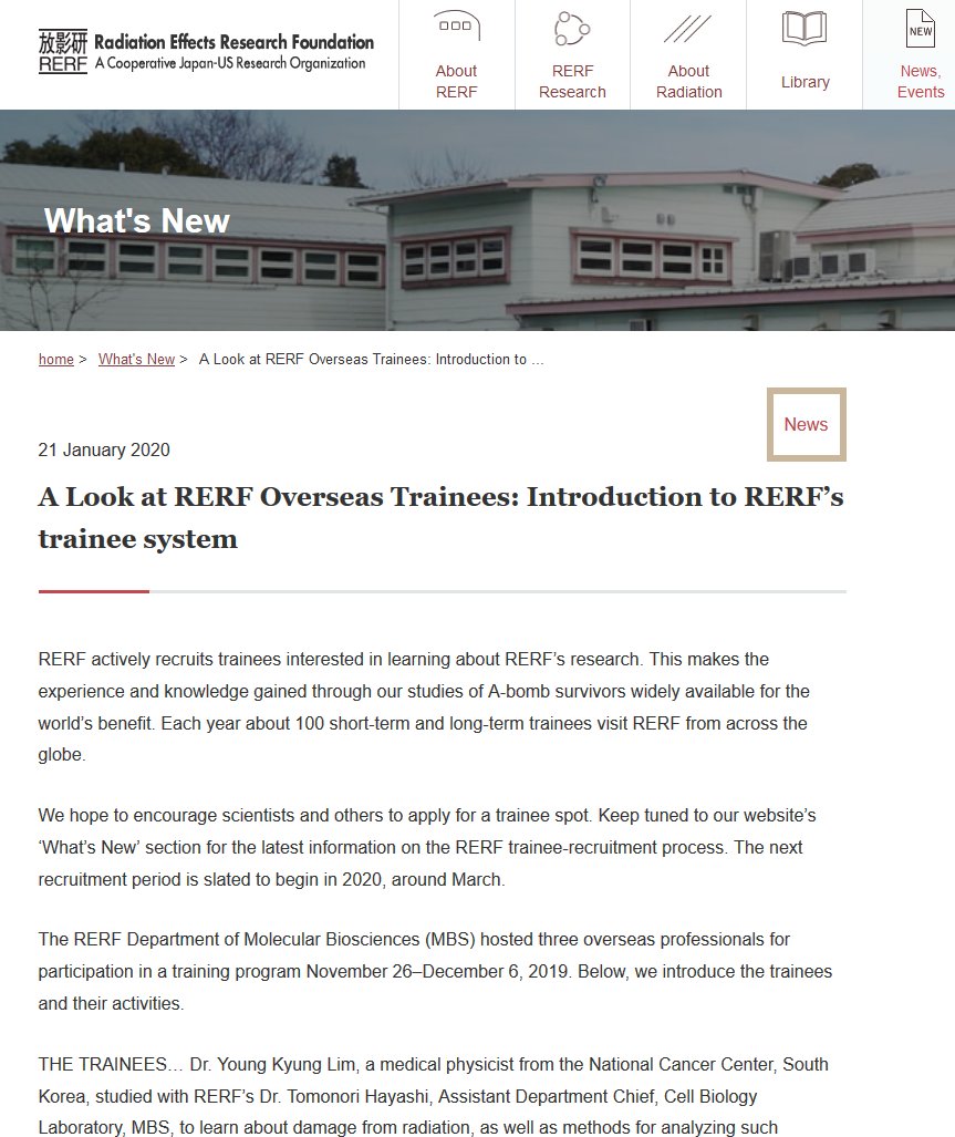RERF_Japan's tweet photo. Along with conducting research, we train young scientists about gene-analysis and other techniques used in the study of radiation health effects. 

Interested? 

For an introduction to our trainee system, read our new website report at: https://t.co/zrE9BOElNG

#RERF
#RadScience https://t.co/34FpZhKT5I