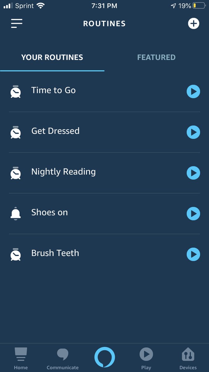 Cbgardner16's tweet photo. A5: Alexa Routines. I have 3 kiddos & a husband who is at work in the mornings. I set up Alexa Routines for everything from reminding me to make breakfast to playing the Tooth Brushing song to keep me from harping at my kids every morning to brush their teeth. #edhacks #ksedchat https://t.co/YByXnBT7ht