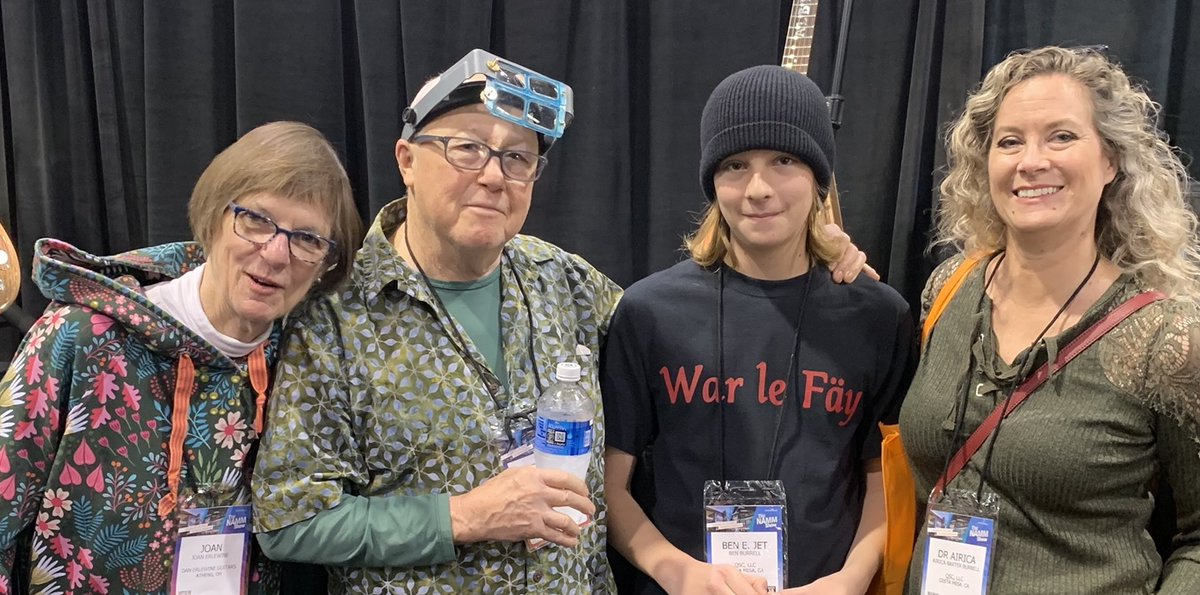 fay_war's tweet photo. What a great day to meet Dan Erlewine the monster Fret guy! at NAMM! Master luthier for sure #guitarneckjig #danerlewine #benburrell #scienceproject #guitarist #rock #metal https://t.co/eTJ97CQzpy