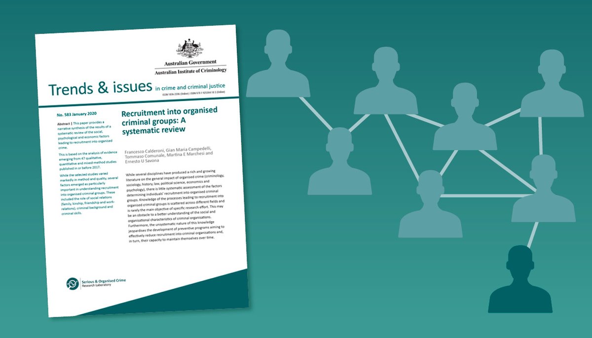 AICriminology's tweet photo. Our Serious and #OrganisedCrime Research Lab just released a systematic review of the social, psychological and economic factors leading to recruitment into organised crime. Important research by @FraCalderoni and colleagues from @Unicatt and @Transcrime: https://t.co/xbLbs9YCms https://t.co/vl3u6xzC8T