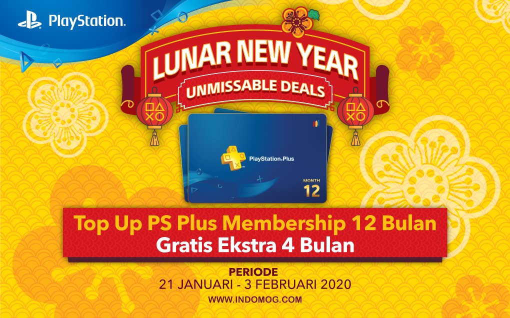 Promo khusus untuk pembelian voucher Playstation Plus, dimana kamu bisa mendapatkan subscription tambahan selama 4 Bulan setelah kamu membeli subscription membership selama 1 tahun?? Penasaran kan?? Yukk cek langsung di bit.ly/PSPlusMOG