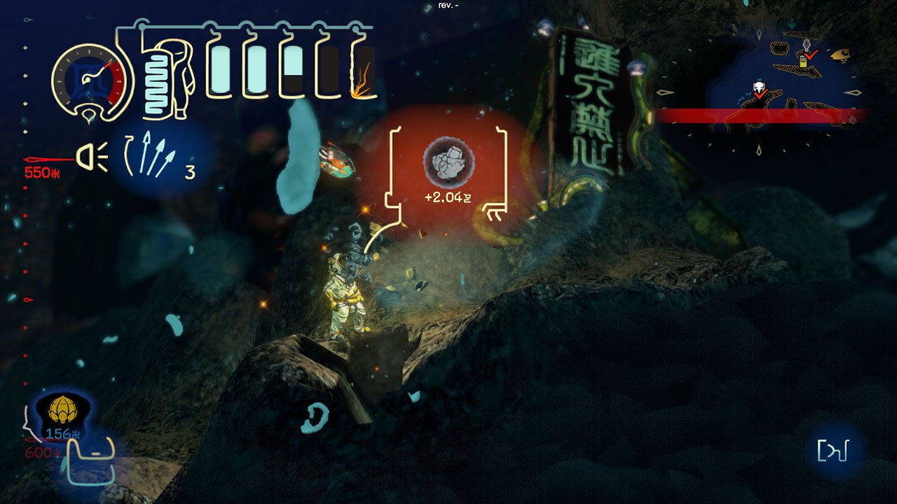 カプコン公式 Cap Sperience 深世海 Into The Depths のhud デザインについて つなぐ というキーワードを決めて 柔らかい１本の線で繋がるようにデザインしました メーターやタンクなどゲーム仕様と世界観に合わせた Hudは印象深くユニークな表現に