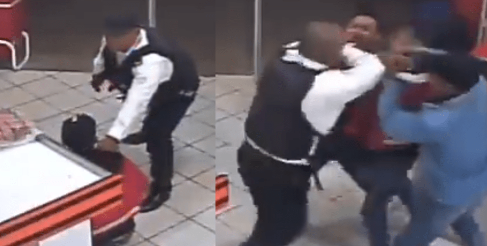TapiaFernanda's tweet photo. (VÍDEO) 📹 Asesinan a policía que intentó frustrar un asalto. ¡En el vídeo se puede observar que tampoco lo auxiliaron al interior de la tienda! 🚨🚨 https://t.co/Ut8aRDrlpy https://t.co/GYhY2N2Jie