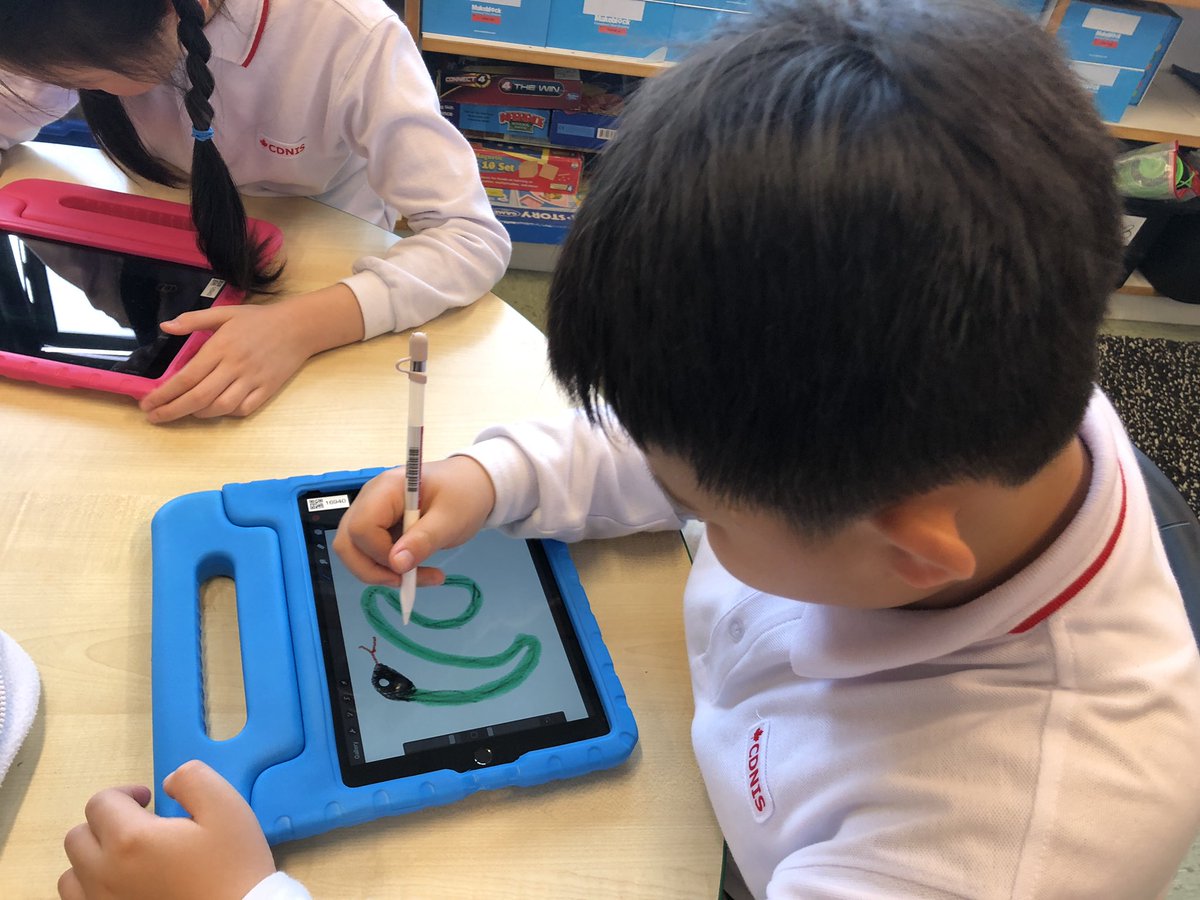 Artist in residence Joe Brown worked with G3 friends to design backdrops for the school musical using #procreate