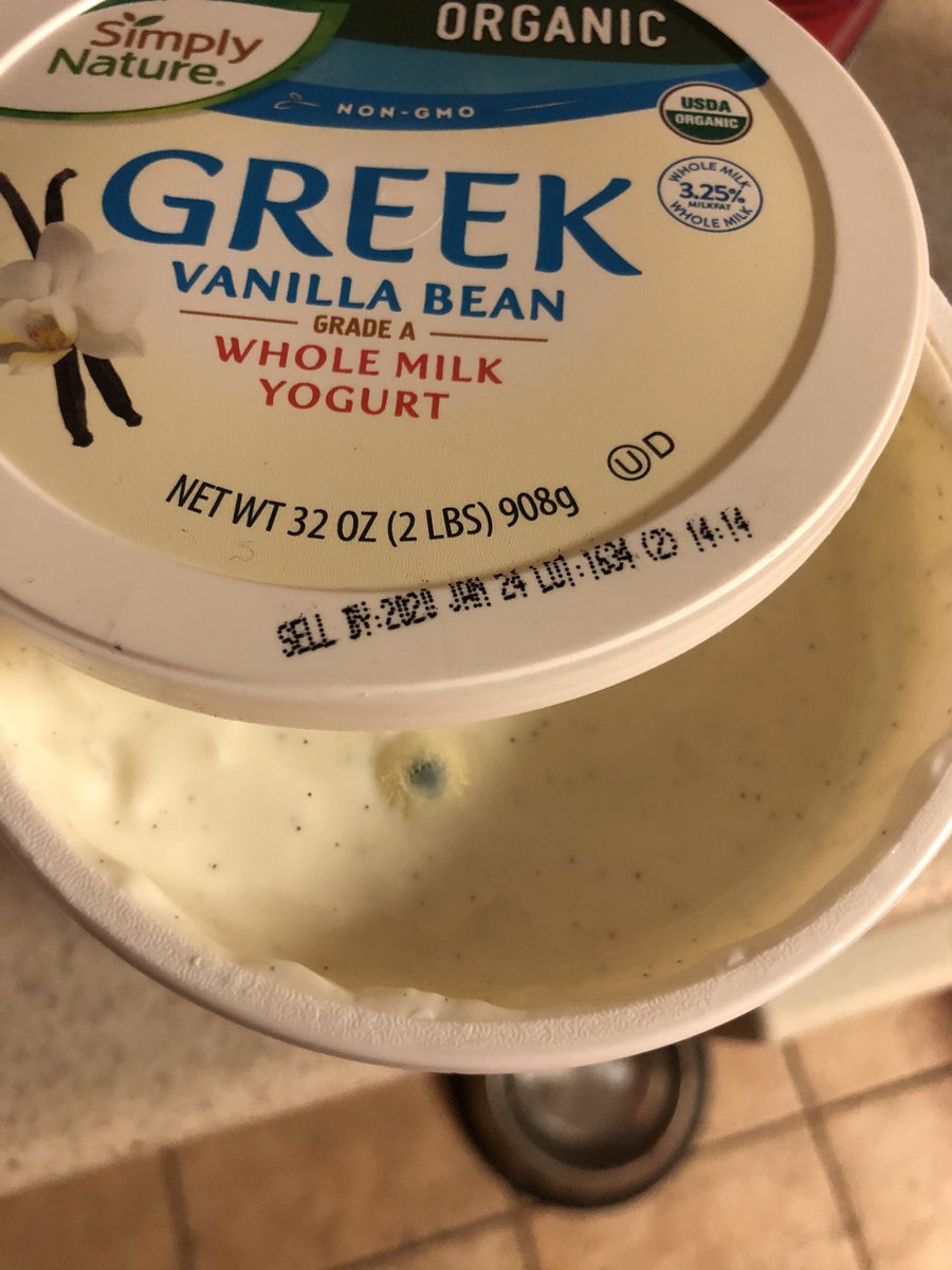 ScottyJohnson_'s tweet photo. @AldiUSA unfortunately my brand new yogurt I bought today has mold growing in it 4 days before sell by date...explain that? https://t.co/EybFlDMCJ9