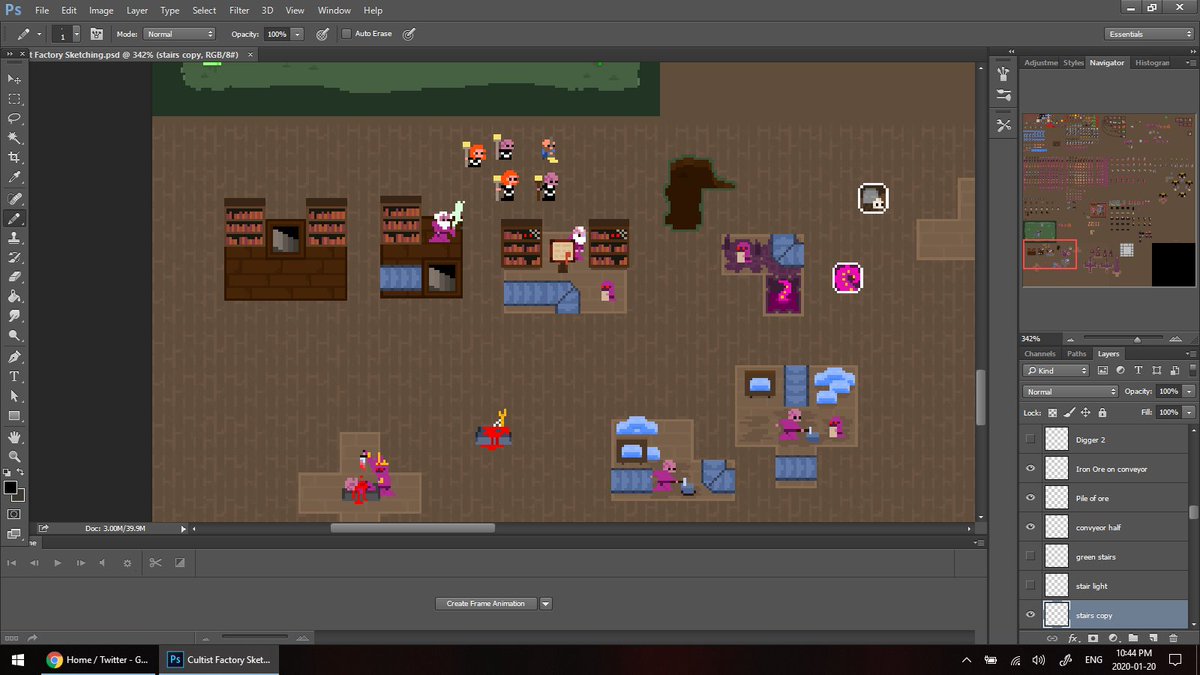 cultistfactory's tweet photo. I find it's useful to draw out a building in photoshop, before I put it together in Unity. https://t.co/aC6EIocJIF