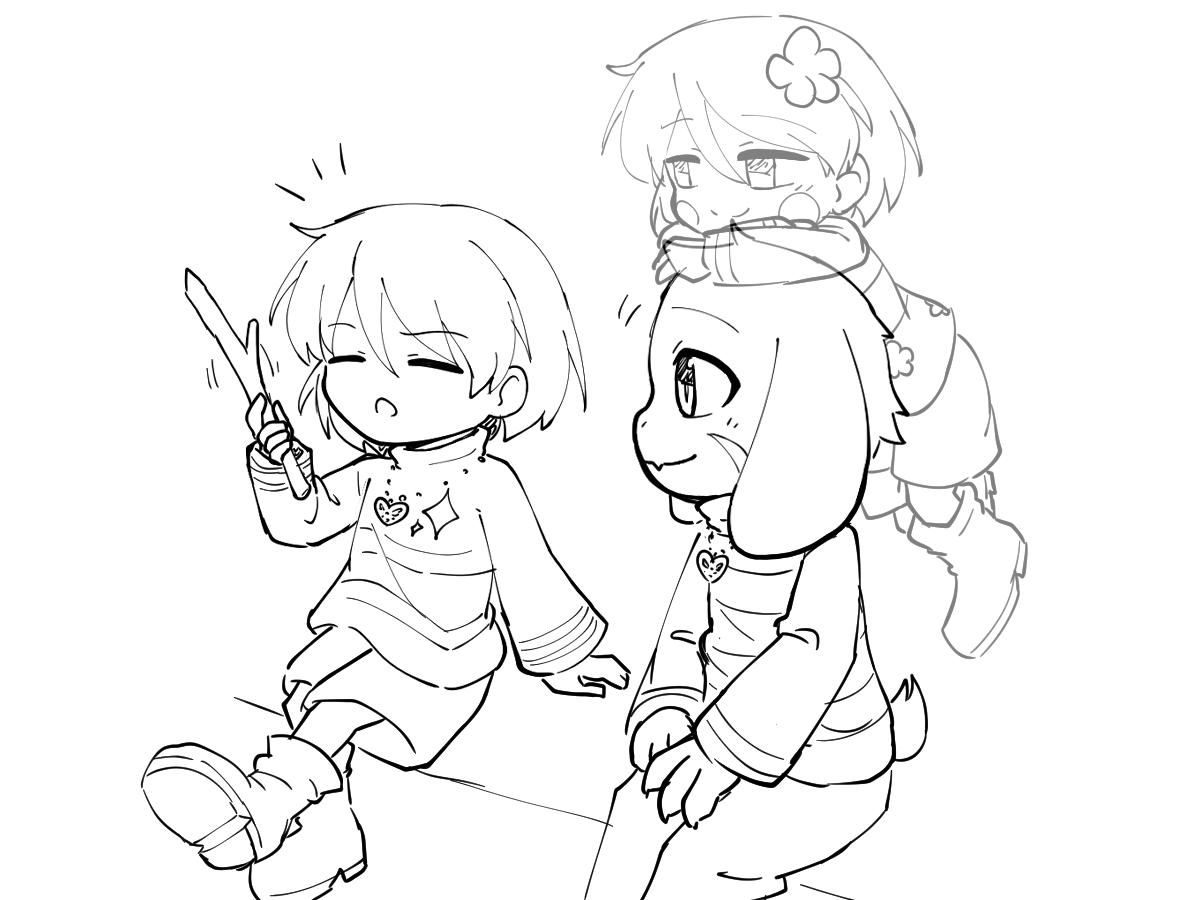 miru_ut's tweet photo. 【*自作AU注意】
#Linktale
TPエンド後の落書き https://t.co/Vx3aARLIf0