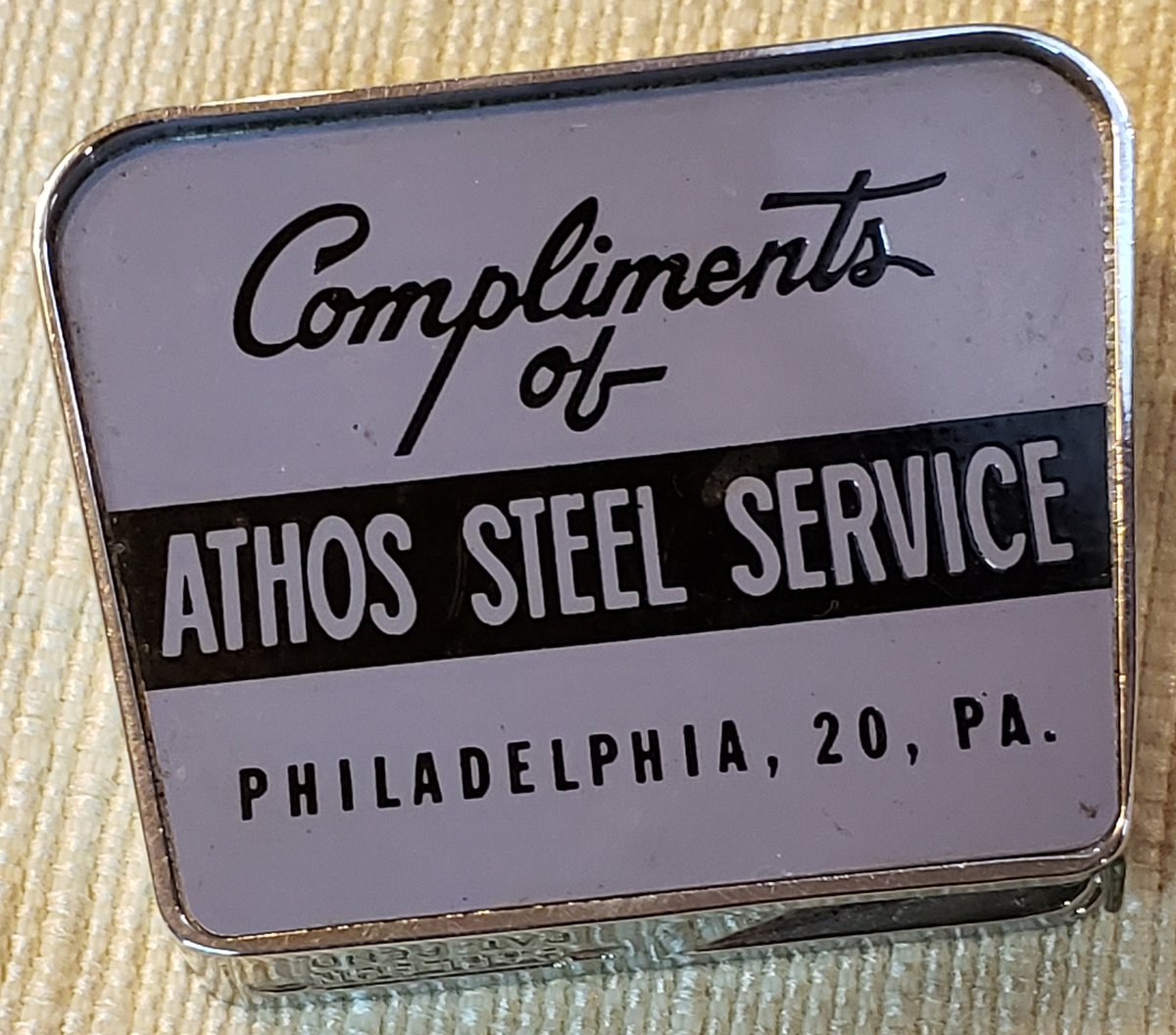 atticesoterica's tweet photo. Vintage Advertising Collectible Tape Measure Athos Steel Service Carlson Tools Ruler Measuring Tool Bowling Logo https://t.co/cQ6UEGdcYn #AtticEsoterica #Antiques #Etsy #Collectibles #Vintage #DeskTools https://t.co/frLYbNmiTz